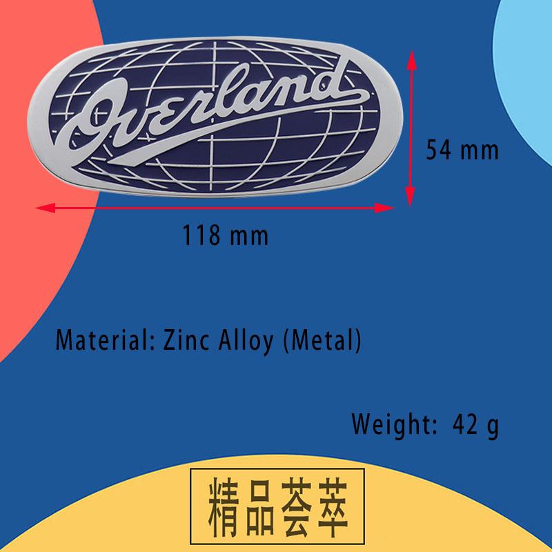 3D Overland для внедорожника, стайлинг автомобиля, крыло, эмблема задней двери багажника, наклейка-значок