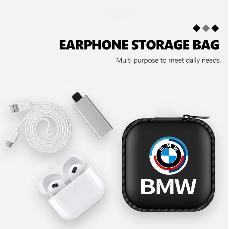 Car Organizer EVA Earphone Cable Case Bluetooth Storage Bag For BMW 1 3 4 5 6 7 Series M X1 X3 Performance Alpina G20 F20 DP8