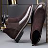 Модные мужские ботинки челси из коровьей замши осень-зима, модные повседневные кожаные туфли, мужские высокие дизайнерские ботильоны для мужчин