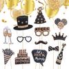 36pcs Black Gold Photo Booth Props Paper Dress Up Costume Mask  Holiday Ball Decor