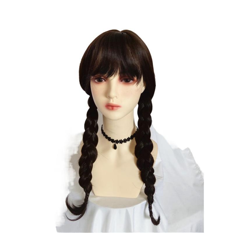 Halloween Wednesday Addams The Addams Family Hair Weaving Girl Wig