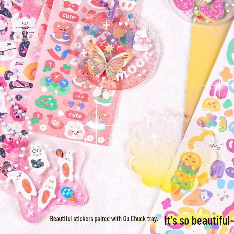 DIY Laser Guka Stickers for Girls - Mix and Match Laser Stickers for Children's Handbook