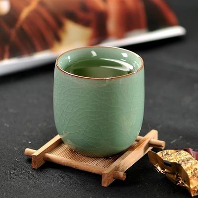 Японская чашка Longquan цвета селадона, чайный сервиз кунг-фу, керамическая креативная офисная чашка для воды, фарфоровая чашка ручной работы, подарочная посуда для напитков