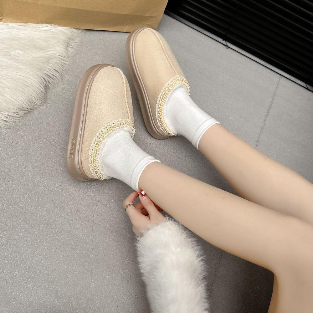 Мужские модные тапочки, мужские и женские парные теплые тапочки, простой стиль, без подошвы, шерстяная флисовая ткань, тканевая подкладка