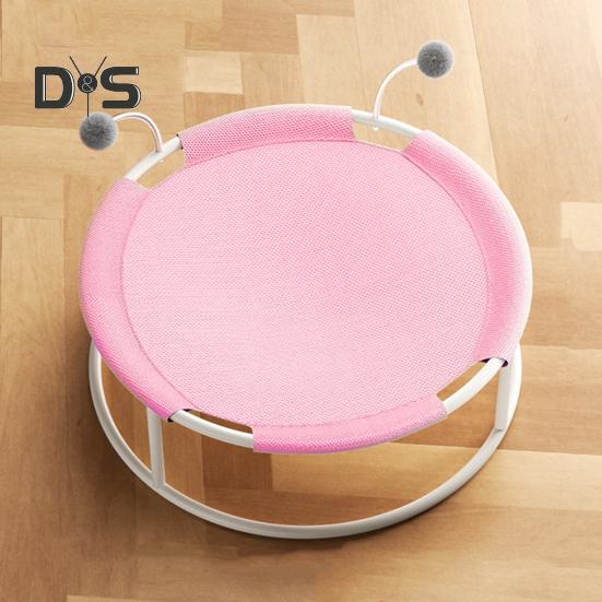 Поднятая кровать для кошки, отдельно стоящая круглая кровать-гамак для кошки со съемной моющейся сеткой, охлаждающая кровать для сна для кошек и собак