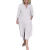 Women's Long Sleeve Button Down Shirt Dress Loose Cotton Linen V Neck Long Dress with Pockets Summer Casual Outfit