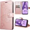 Protective Case - BOOLING - for Samsung Galaxy A23 5G - Pink - Butterfly - Shockproof with Magnetic Flap