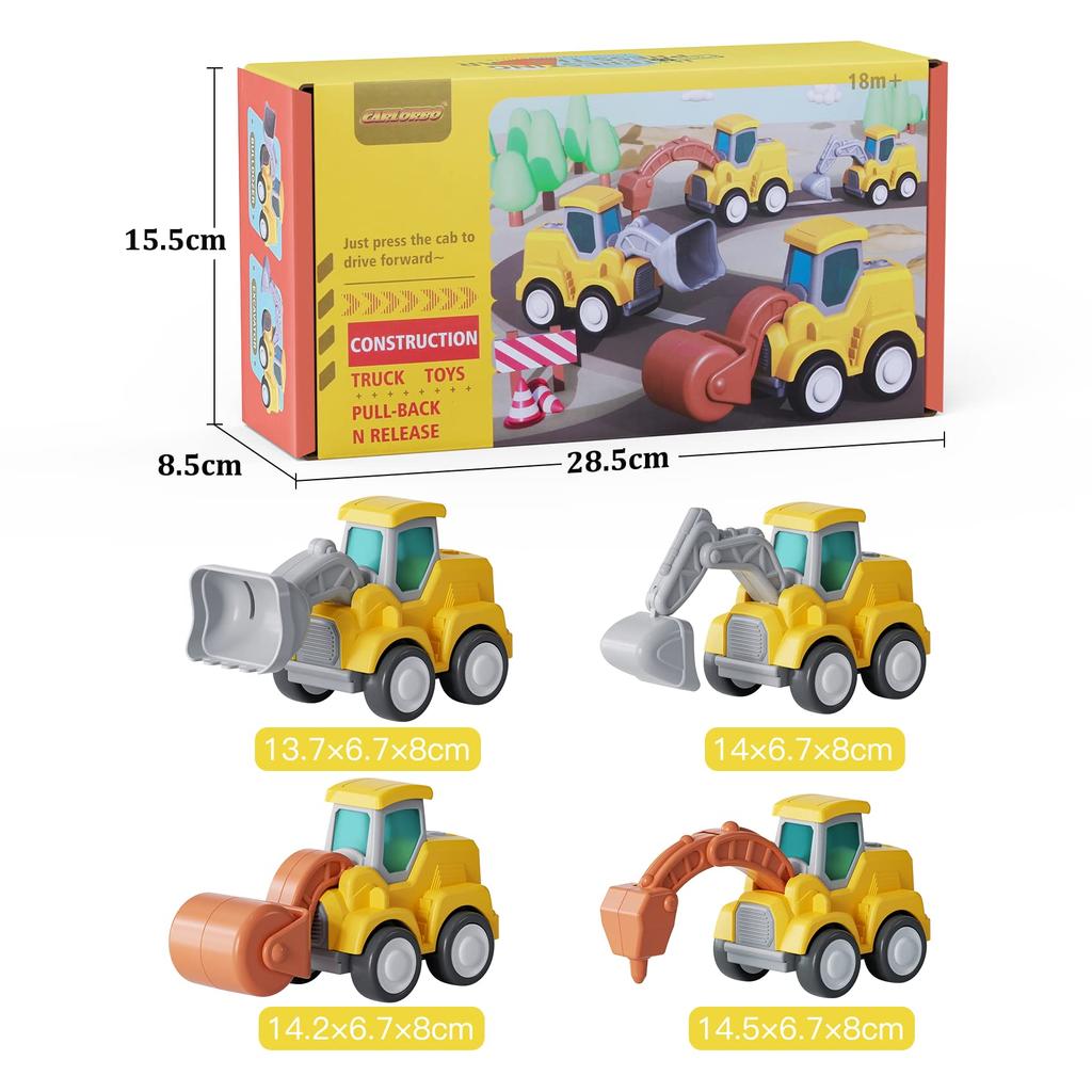CARLORBO Mini Car Toy Sandpit Working Educational Toy ABS Excavator Set of Car Birthday Construction Vehicle Ages 1 and a Half and Up Set, Car, - Car,