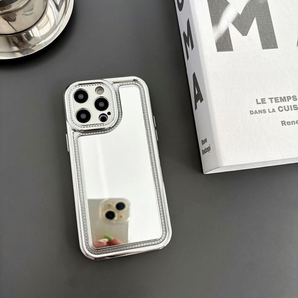 Подходит для чехла для телефона Apple 15PROMAX, IPhone14 Гальваническое зеркало 13, Полная защита от падений 12, Простой защитный чехол