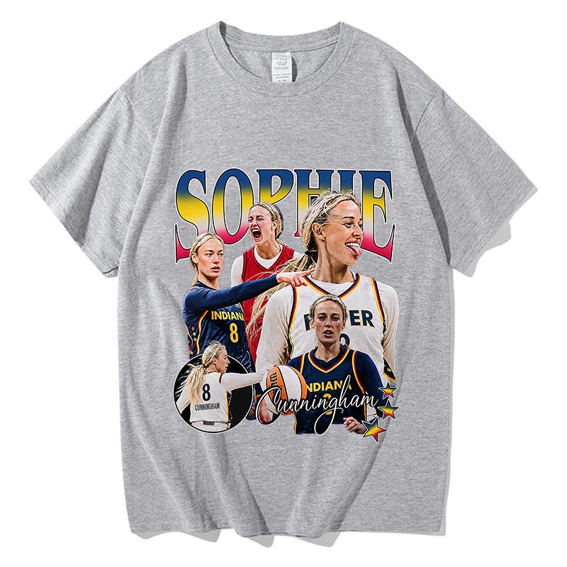 Sophie Cunningham TShirts Summer Unisex Unisex Retro Pure Cotton Y2K Round Neck Casual Streetwear Oneck Tees Aesthetic Clothing