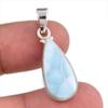 Natural Republic Larimar Gemstone 925 Solid Sterling Silver Pendant 1.25'' d3U11