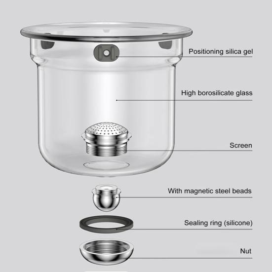 Стеклянный чайник Yousheng с разделением воды, стеклянный чайник с деревянной ручкой и носиком-заварником без подтеков для заваривания чая