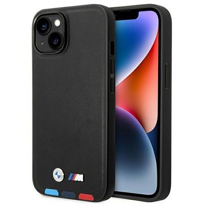 Чехол Bmw Bmhcp14M22Ptdk для iPhone 14 Plus / 15 Plus 6,7 Черный/Black Кожаный Штамп Триколор