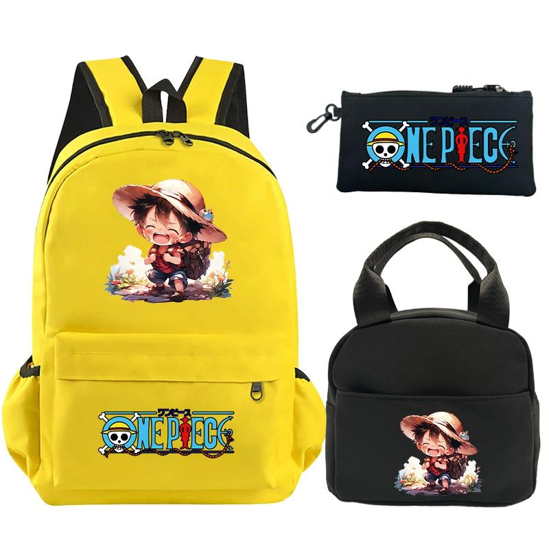 3 шт./компл. рюкзак, цельный рюкзак с принтом в стиле аниме, сумка для обеда, пенал для подростков, детский школьный рюкзак для девочек и мальчиков