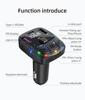 Автомобильный Bluetooth 5.3 FM-передатчик PD Type-C Dual USB 3.1A быстрое зарядное устройство цветной окружающий свет Handsfree Call MP3-плеер Adapte