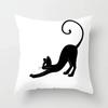 Lovely Cartoon Black Cat Cushion Cover Pillow Cover Sofa Car Home Decoration Room Decoration 45*45cm