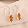 Natural Yellow Citrine Gemstone 925 Solid Silver Jewelry Handmade Earrings 1.4" EE-169-5
