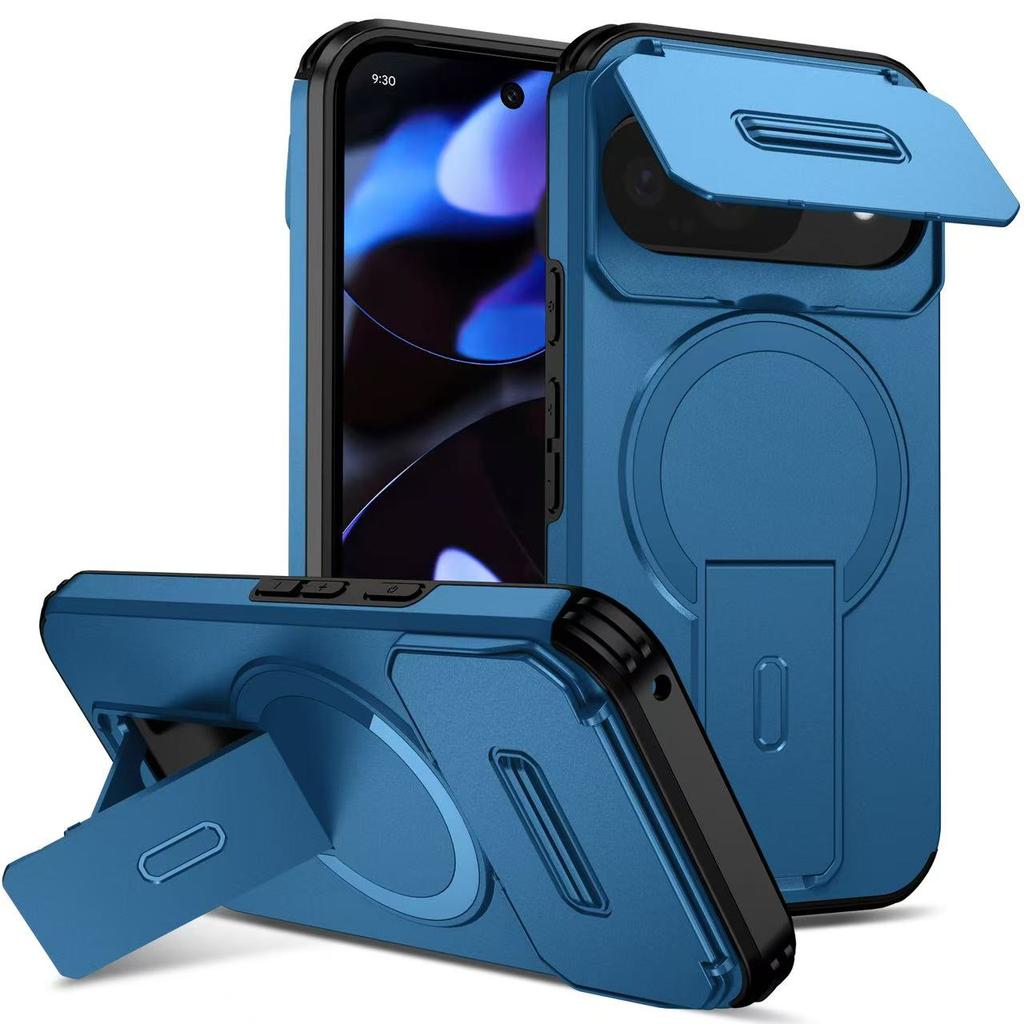 Armor Shockproof Magnetic Case For Google Pixel 10 9 Pro XL 9A Lens protection stand bracket wireless charging For Magsafe Cover