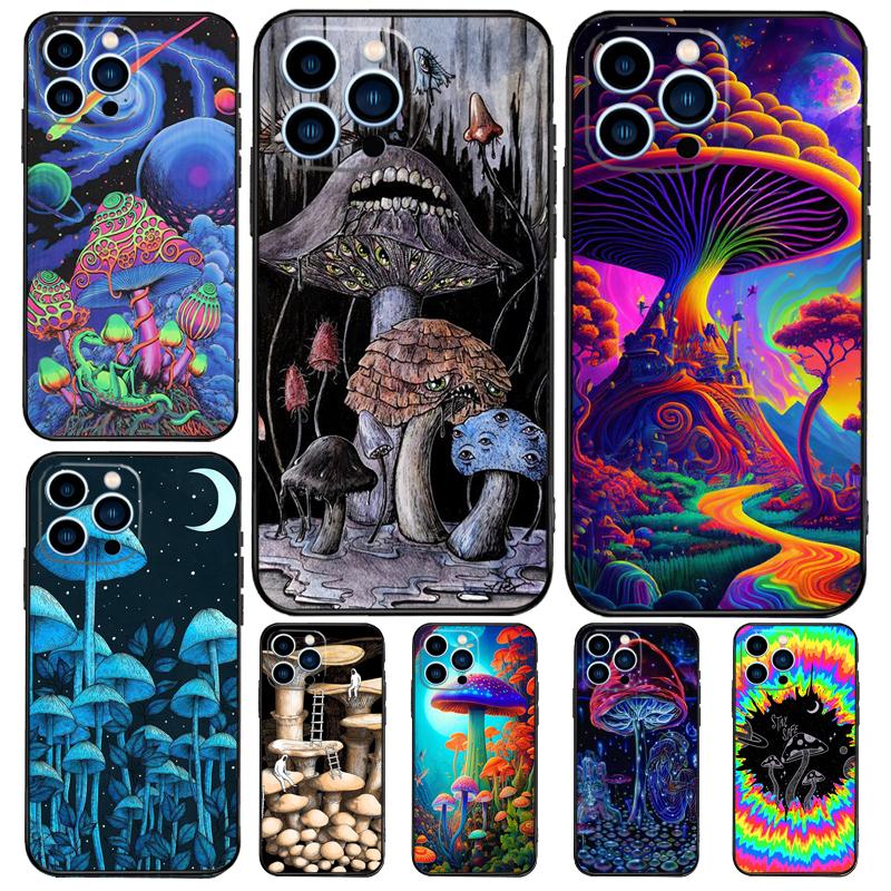 Weird Trippy Mushroom Case For iPhone 15 16 14 13 12 11 Pro Max Plus X XR XS 12 13 Mini Cover Accessories