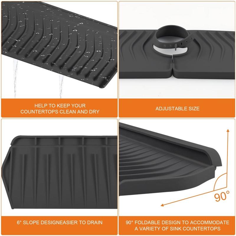 Брызгозащитная пластина для смесителя, поддон для слива, коврик, коврик для ванной комнаты, кухни, водопоглощающий коврик, брызгозащитный коврик для слива раковины, коврик для смесителя