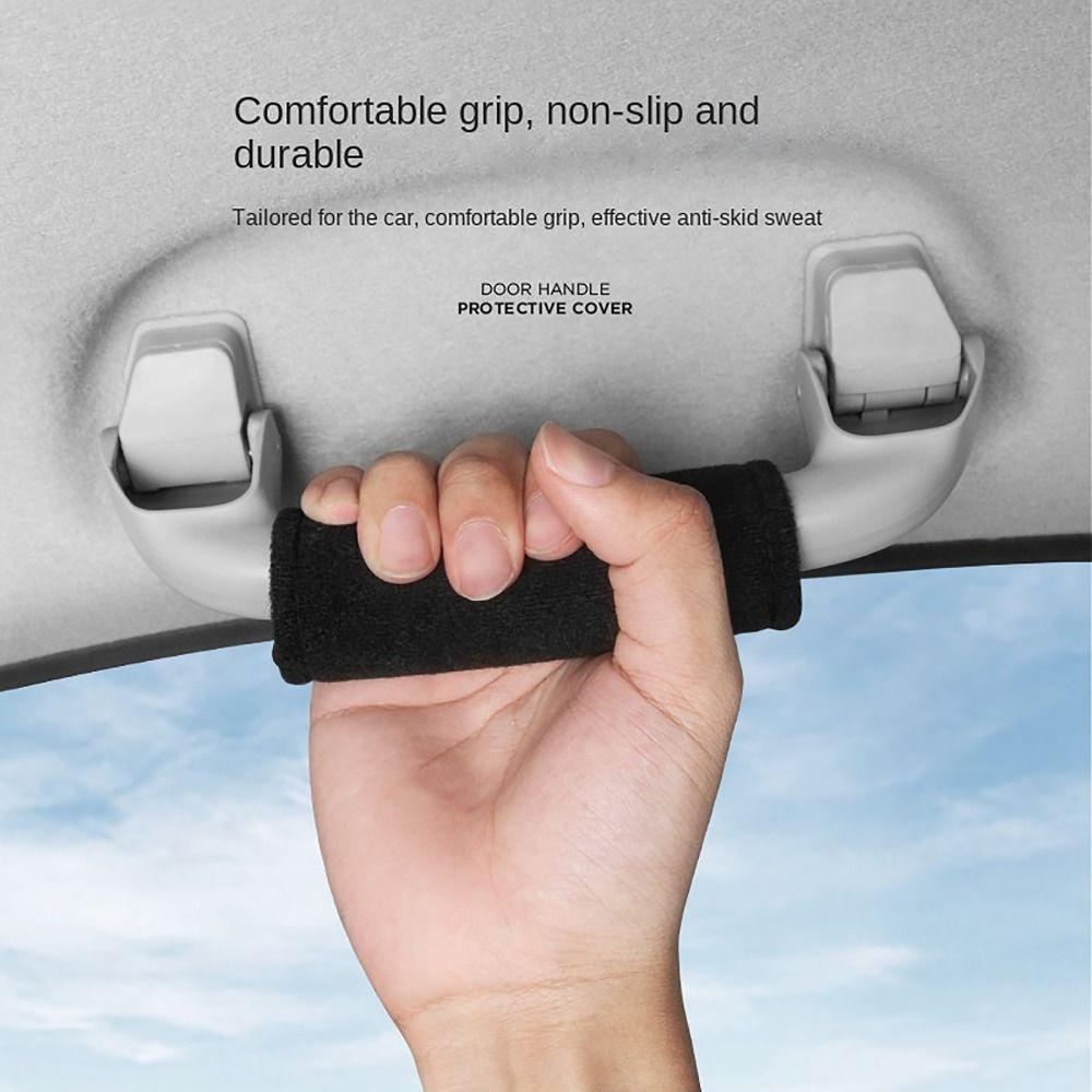 Non-slip Car Roof Armrest Plush Pull Handle Cover Car Handle Protector Interior Supplies