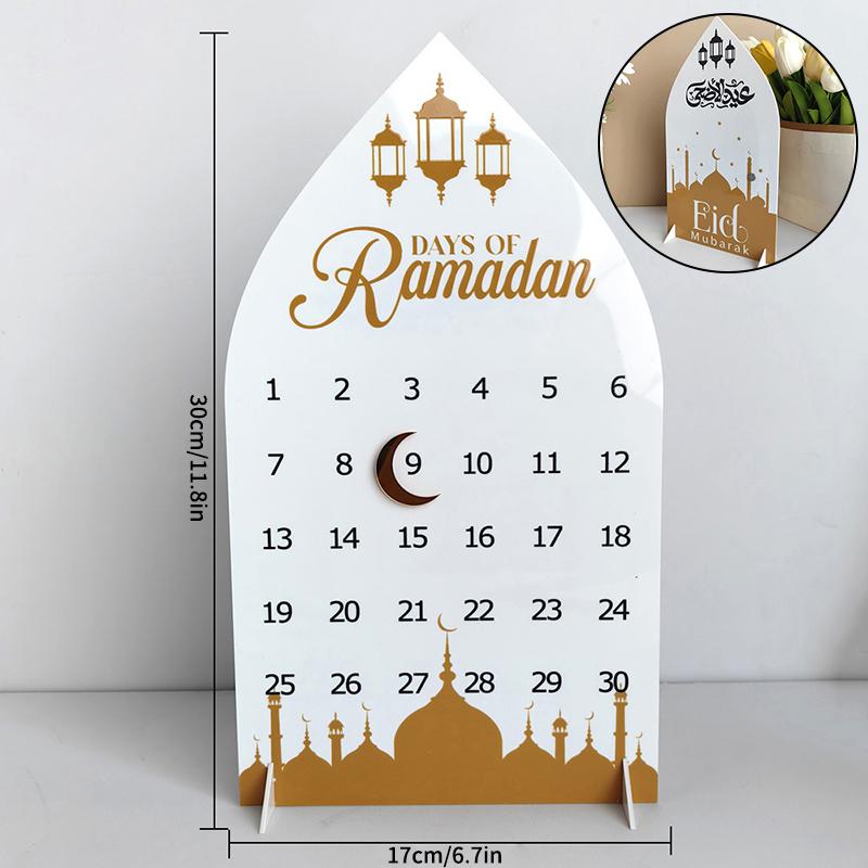Acrylic Ramadan   Calendar  Middle Eastern Countdown  Calendar For  Eid Mubarak  Table Ornament  Muslim  Ramadan Party Gift