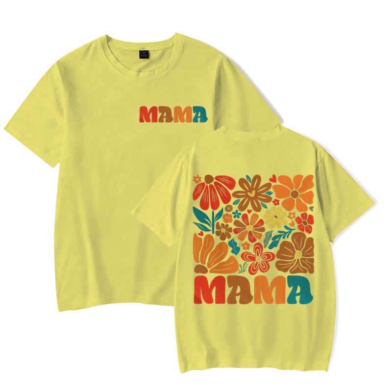 Горячая Распродажа Женская Одежда Мама Цветок Бохо Винтажные Футболки Подарок на День Матери Смешная Футболка Топы Бохо Цветочная Мама Футболка с Коротким Рукавом