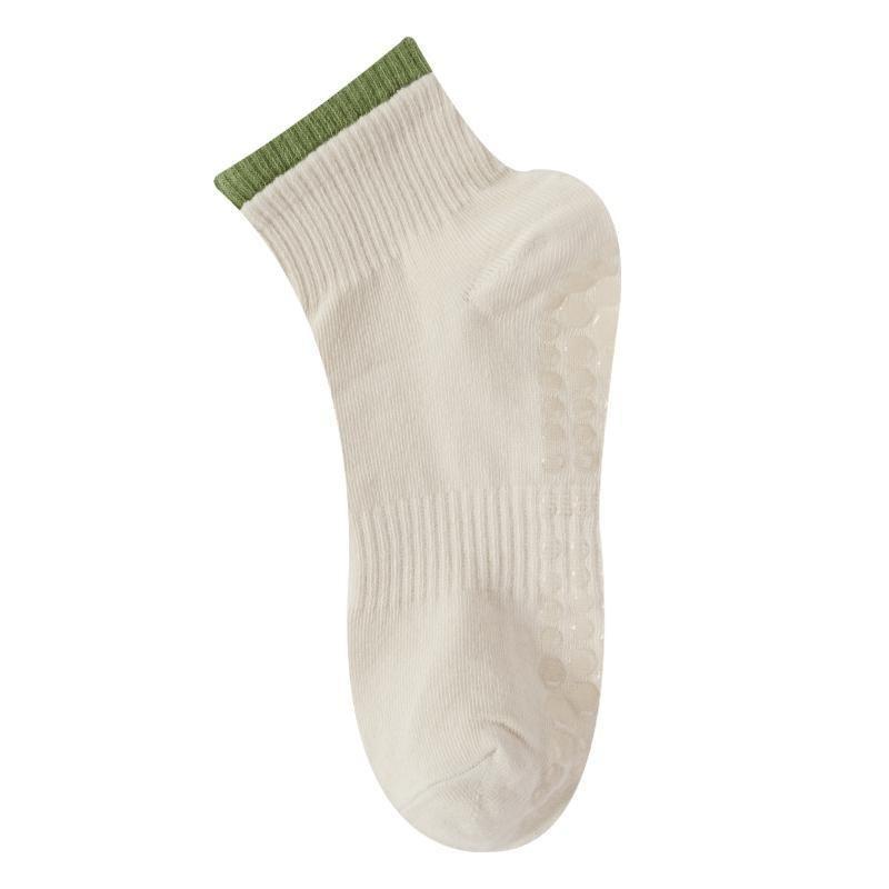 Women's Floor Socks Contrast Color Yoga Socks Cotton Sports Dance Professional Non-slip Silicone Socks