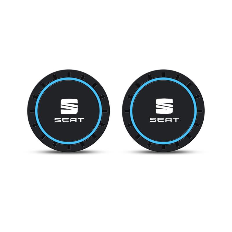2pcs Car Coaster Water Cup Bottle Anti-slip Pads Accessories For Seat Ibiza FR Ateca Altea Leon Alhambra Exeo Arona Toledo Cupra