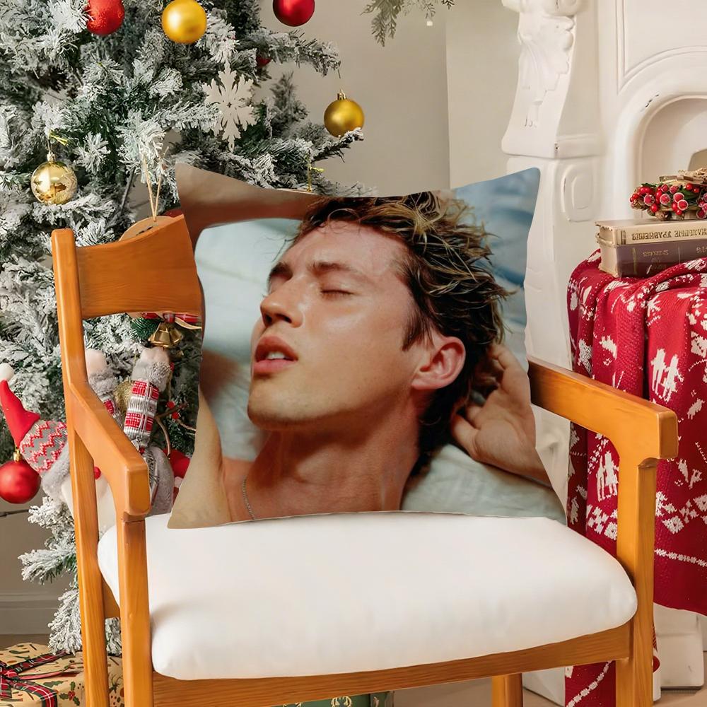 Singer T-Troye S-Sivan Pillow Case Silky Short Plush With Invisible Zipper Dustproof Sofa Cushion Cover For Home Decor