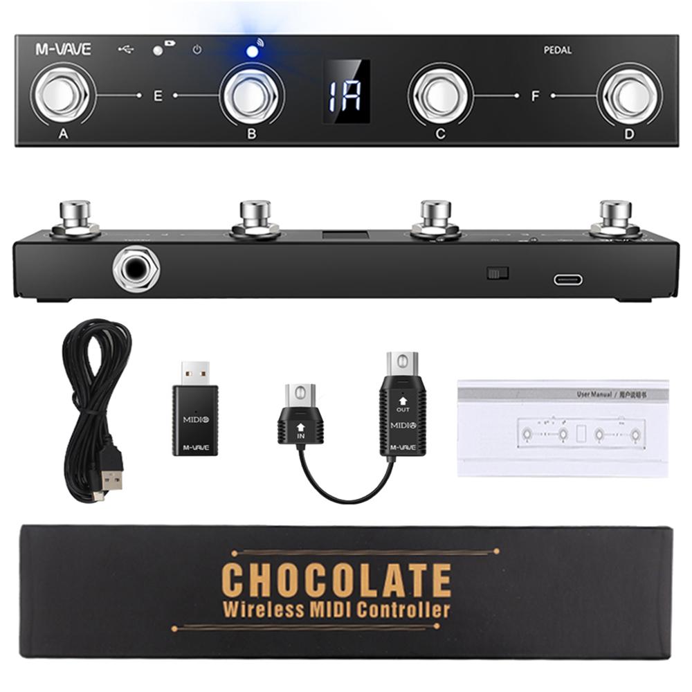 M-VAVE Chocolate Schokolade BT Перезаряжаемый 4-кнопочный MIDI-контроллер Педаль Управление через приложение с системами беспроводной передачи