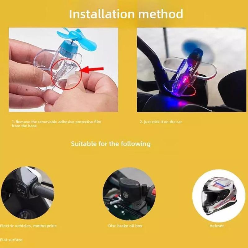Car Rotatable Airplane Wind Powered Small Led Light Airplane Decor Car Styling Ornaments Bikes MotorcycleBicycle Decorations