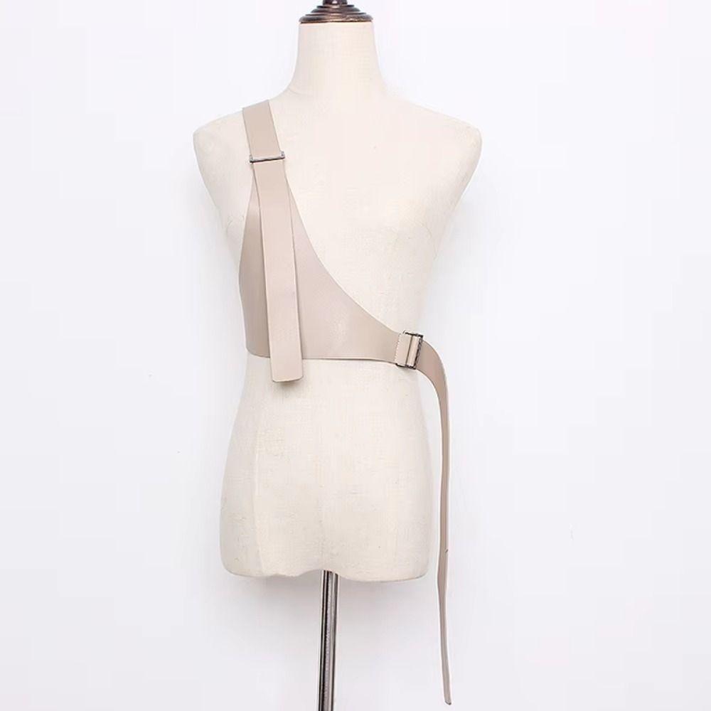 Irregular Design Women Waist Harness PU Leather Dress Cummerbunds Cool Body Suspender  Skirt