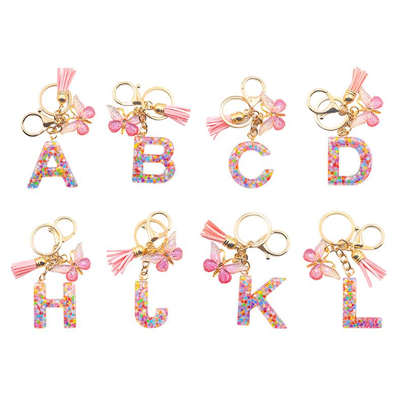 AZ 26 Буква Подвеска Брелок Кисточка Бабочка Подвески Брелоки Женские Украшения Сумка Автомобиль Брелок Подвеска
