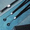 Shappy 3 Anti-lost Necklace Lanyard Black with Anti-lost Silicone Rubber Ring, Silicone Rubber Pen Lanyard Holder