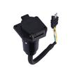 American 4 Flat to 7 Way Round Blade Trailer Plug Connector with Mounting Bracket 6‑24V