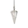 Natural Stone Power Stone for Dowsing and Feng Shui Made of Natural Crystal Clear Healing Stone Chaura Stone Hexagonal with Metal Chain Pendulum,