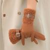 Fleece Women Suede Gloves Windproof Cycling Mittens Fashion Winter Women's Gloves  Mom