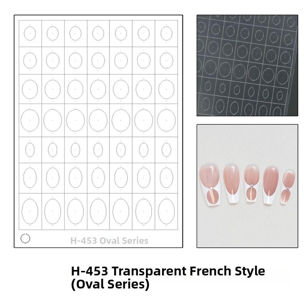 Self-Adhesive Hollow French Nail Stickers Fully Transparent Nail Art Decals Nail Art