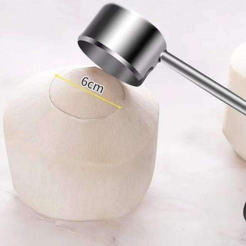 Wooden Handle Coconut Breaker Kit Rubber Hammer Coconut Puncher Coconut Shell Hammer Fruit Opening