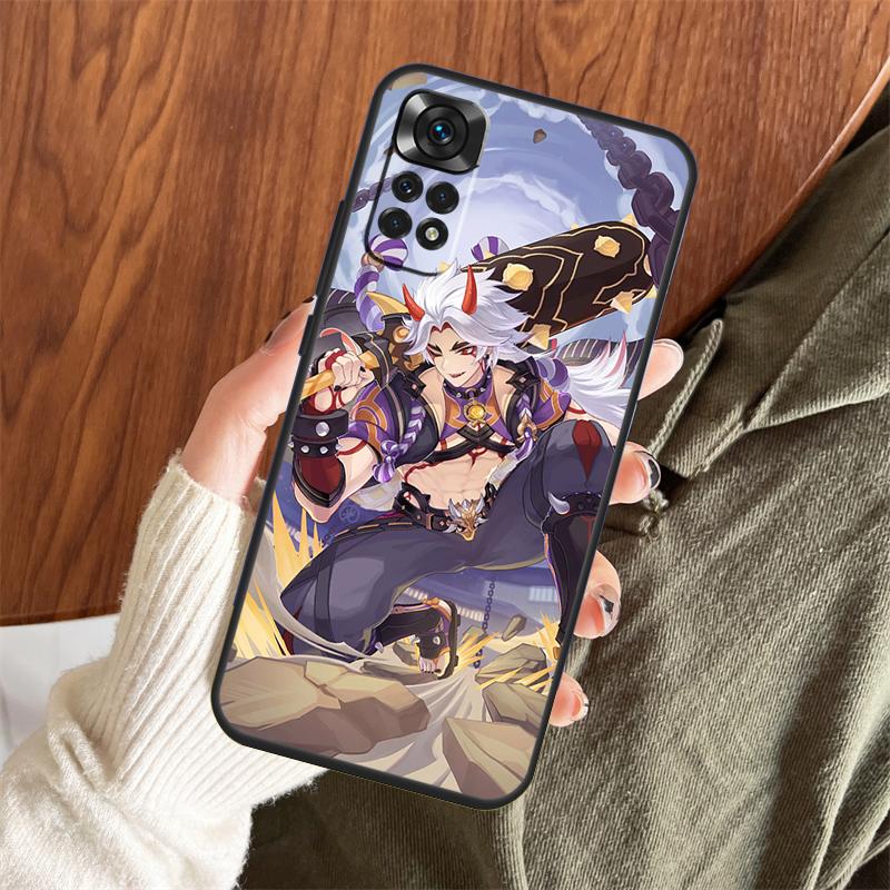 Чехол Genshin Impact Аратаки Итто для Xiaomi Redmi Note 14 Pro 13 12 11 10 15 Pro Plus Redmi 15 C 13 10C 12C 14C 13C