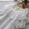 Летний корейский милый топ с оборками и завязками, с рукавами-пузырями для женщин, 2025