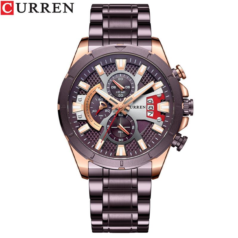 CURREN New Top Men's Watches Trendy Men's Waterproof Watches Six -needle Chronograph, Multi -functional Fashion Stream Steel Belt Watch