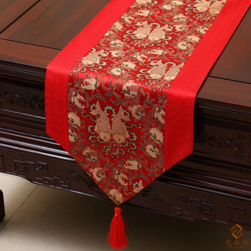 Новый китайский стиль тканый парчовый настольный флаг, современная мода, простой настольный флаг, сельский обеденный стол, чайный стол, скатерть