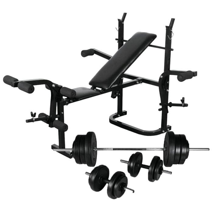 Weight Bench - vidaXL - 275363 - Foldable - 60.5 Kg - Weight Rack Included