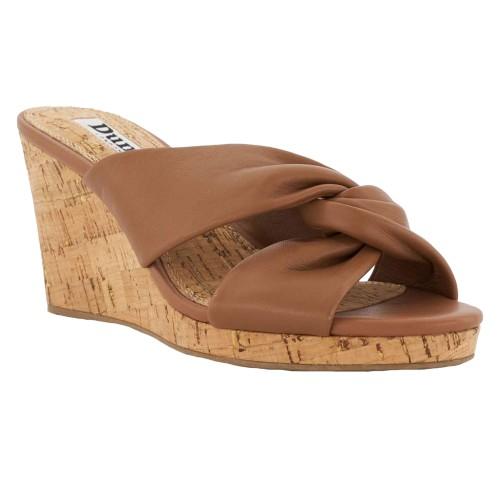 Dune London Womens/Ladies Kacee Twist Knot Leather Wedge Mule Sandals