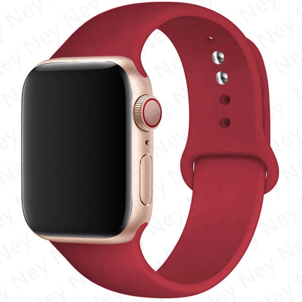 Силиконовый ремешок для Apple Watch Band 44 мм 40 мм 49 мм 45 мм 41 мм 38 мм 42 мм Correa Belt Bracelet IWatch Series 9 8 7 6 5 3 SE Ultra 2