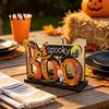 Decorative Napkin Organizer Halloween Wooden Holder, Cute Pastel Pumpkin Ghost Black Cat Tabletop Tissue Dispenser, Waterproof Holder