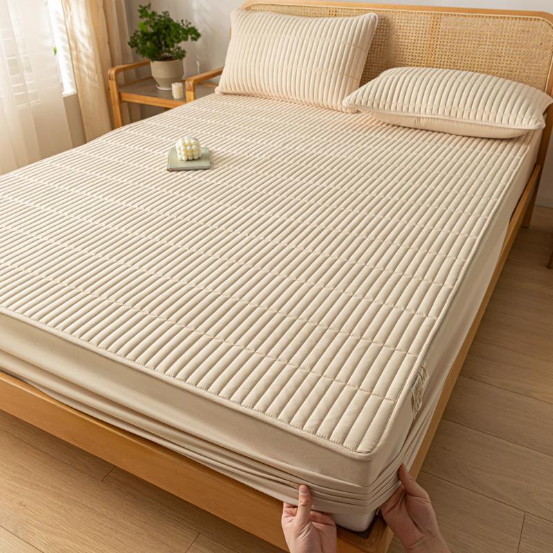 1 шт., утолщенная стеганая простыня для двуспальной кровати, однотонное хлопковое покрывало с защитой от клещей, Fundas de colchón King, наматрасник 180