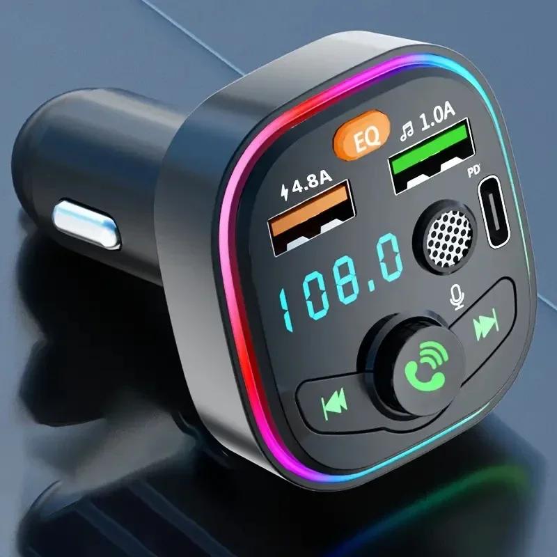 MP3-плеер FM-передатчик Беспроводной Автомобильный с Type C PD 18W 3A Быстрая Зарядка и Громкая Связь для iPhone Xiaomi Samsung Инструменты
